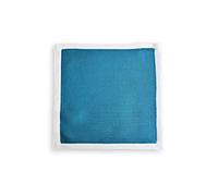 Frederick Thomas Plain Blue Silk Knitted Pocket Square with White Edging, Ideal for Office Wear, Formal Occasions, Weddings, Dinner Parties, Smart Casual and Gift for Men, Size 30cm x 30cm