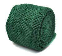 Frederick Thomas Plain Green Knitted Wool Style Tie with Pointed 8cm End, Premium Men’s Necktie for Office, Weddings and Formal Events