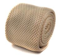 Frederick Thomas Plain Ivory Knitted Tie for Men, 5cm Slim Width, Flat End, 147cm Length Slim Fit Necktie, Ideal for Casual, Formal, Special Occasions, Wedding and Office Events