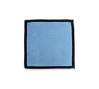 Frederick Thomas Plain Light Blue Knitted Pocket Square with Navy Edging Silk Pocket Square, Ideal for Office, Formal and Special Occasions, Weddings, Dinner Parties, 30 x 30cm Size