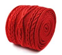 Frederick Thomas Plain Red Knitted Tie with Cable Knit Design, Slim 6.5cm Width, Classic Necktie Ideal for Weddings, Work, Gifting, and Formal Wear