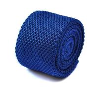 Frederick Thomas Plain Royal Blue Knitted Tie with Pointed End with slim 5cm Width, 147cm Length Ideal for Office Wear, Weddings, Formal Events, Business Meetings and Dinner Parties