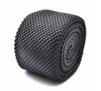 Frederick Thomas Plain Silver Grey Knitted Tie - Slim 5cm Width, 147cm Classic Finish Necktie Ideal for Daily Office Wear, Weddings, Formal Events and Dinner Parties