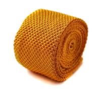 Frederick Thomas Plain Yellow Gold Knitted Tie, Premium Men’s Necktie for Office, Weddings and Formal Events