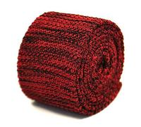 Frederick Thomas red and black speckled skinny knitted tie