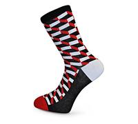 Frederick Thomas Red White Black Mosaic Men’s Socks - Fun and Colourful Geometric Pattern Socks, Ideal for Daily Wear, Casual and Gift Giving, Sizes 7-10