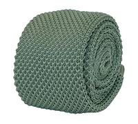 Frederick Thomas Sage Light Green Men’s Knitted Tie, Stylish and Modern Necktie for Formal, Office, Wedding, Party or Business Wear, Standard Fit and Smooth Luxury Fabric, Slim 5cm Width