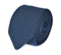 Frederick Thomas Skinny Navy Blue Plain Knitted Tie with Pointed End, with slim 5cm Width, Modern Slim Design Necktie Perfect for Office Wear, Weddings, Business Meetings and Dinner Parties