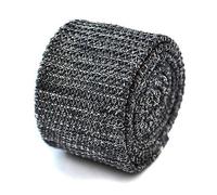 Frederick Thomas Speckled Silver Grey Skinny Knitted Tie, Slim 5cm Width, Stylish and Modern with Fine Tailoring, Ideal for Weddings, Office, Formal Events, Dinner Parties, and Everyday Wear