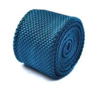 Frederick Thomas Teal Turquoise Knitted Men's Tie, Slim 5cm Width Textured Necktie with Fine Tailoring, Ideal for Office, Weddings, Formal Events and Parties