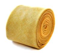 Frederick Thomas Yellow Gold Textured Linen Tie for Men, Slim 6.5cm Width, 147cm Length Formal Necktie, Perfect for Office, Wedding or Special Occasions