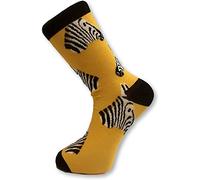 Frederick Thomas Yellow Zebra Design Men’s Cotton Luxury Socks, Fun Funky Colourful Socks Ideal for Daily Wear - Sizes 6-10