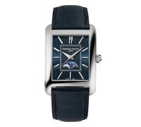 Frederique Constant Classics Carrée Moonphase Navy Dial & Blue Leather Strap Watch