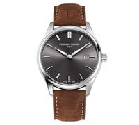 Frederique Constant Classics Dark Grey Dial & Brown Leather Watch