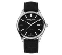 Frederique Constant Classics Men's Black Dial & Leather Strap Watch