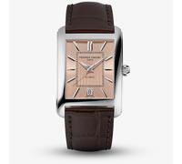 Frederique Constant Mens Carree Automatic Brown Leather Strap Watch FC-303SAL4C6