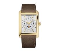 Frederique Constant Mens Classic Carré Moonphase Quartz Gold Stainless Steel Case Watch and Brown Leather Strap Style: FC-265S4C5