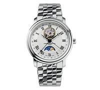 Frederique Constant Men's Mechanical Watch with White Dial Analogue Display and Silver Aluminium Strap FC-335MC4P6B2