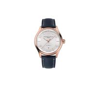 Frederique Constant Mens Swiss Made Classic Runabout Automatic Swiss Rose Gold Stainless Steel Case Watch, Blue Leather Strap, Style: FC-303RMS5B4