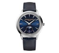 Frederique Constant Moneta Moonphase Blue Dial Blue Leather Strap Watch