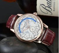 Frederique Constant Simple Quartz Hand Fashion Casual Constant Table Automatic Date Men's Wristwatch Premium Leather Watch Bronze