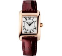 Frederique Constant Women's Quartz Watch with White Dial Analogue Display and Red Leather Strap FC-200MC14