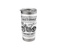 Fred's Garage Vintage Motorcycle Design for Name Fred Stainless Steel Insulated Tumbler
