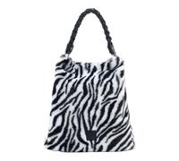 FREDsBRUDER Furry Friend Leather Shoulder Bag Hobo Bag Zebra Black White