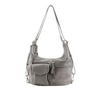 FREDsBruder Leather shoulder bag backpack My Forever Friend Multi-Hobo Bag Grey gray