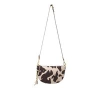 FREDsBRUDER Leather Shoulder Bag Velvet Wild Crossbag Cow Pattern Brown