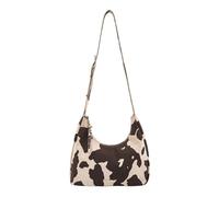 FREDsBRUDER Leather Shoulder Bag Velvet Wild Midi Hobo Cow Pattern Brown
