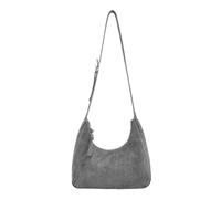FREDsBRUDER Leather Shoulder Bag Velvet Wild Midi Hobo Dark Grey Taupe