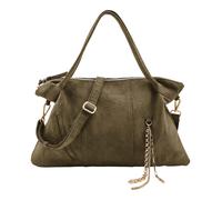 FREDsBruder Leather shoulder bag Velvet Wild Shoulderbag Khaki olive