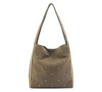 FredsBruder The Beaded One Shoulder Bag Leather 32 cm olive