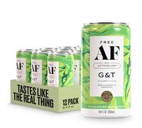 FREE AF Non-Alcoholic Drinks Cucumber G&T | Alcohol Alternative Sparkling Cocktails with AFTERGLOW Botanical Warmth | Vegan, Gluten-Free, Low-Calorie | 8.4 oz Cans (12-Pack)
