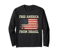 Free America from Israel Patriotic Political Statement Long Sleeve T-Shirt