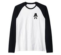 Free Bear Hugs / Small Hand-Drawn Black Bear Chest Logo Raglan Baseball Tee