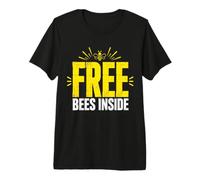 Free Bees Inside Funny Beekeeper Humor Distressed Text Premium T-Shirt