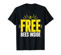 Free Bees Inside Funny Beekeeper Humor Distressed Text T-Shirt
