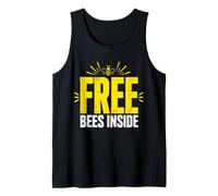 Free Bees Inside Funny Beekeeper Humor Distressed Text Tank Top