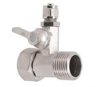 Free Brass Angle Stop Adapter Valve With Shut Off Ball Tap For Ro Water Filter System 1/2 Inch To 1/4 Inch Compression Fitting Silver Finish For Hot And Cold Lines Easy Install In Tight Spaces
