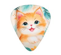 Free cartoon cat guitar picks in three different thicknesses, suitable for electric guitar and band players