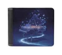 Free Celestial Piano Symphony Men's Wallet Bifold RFID Blocking Wallet Slim Billfold Pocket with Card Holders for Women