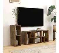 Free Combination TV Stand with Storage Shelves HOMCOM Brown One Size