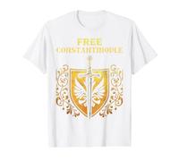 Free Constantinople - Bold Historical Statement Design Value Graphic T-Shirt, Men, White, S