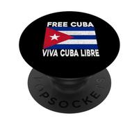 Free Cuba Viva Cuba Libre Pro-Freedom Vintage Cuban Flag PopSockets Adhesive PopGrip
