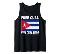 Free Cuba Viva Cuba Libre Pro-Freedom Vintage Cuban Flag Tank Top