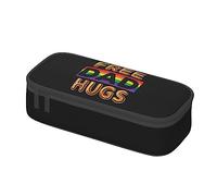 Free Dad Hugs LGBTQ Pride Month Pencil Case Pen Pouch Stationary Bag Cosmetics Bags Desk Stationery Organizer Box Holder for Office Women Men