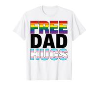 Free Dad Hugs Pride Flag Month LGBTQ Transgender Support T-Shirt