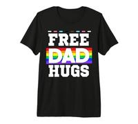 Free Dad Hugs Support & Love LGBTQ Pride Premium T-Shirt
